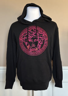 Versace Medusa Embroidered Sweatshirt with Hoodie Black 10 US 1012382 NWT $1100