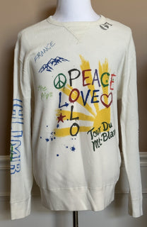 Polo Ralph Lauren Men’s Peace/Love Embroidered White Sweater Large NWT $198