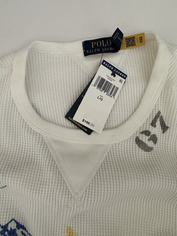 Polo Ralph Lauren Men’s Peace/Love Embroidered White Sweater Large NWT $198