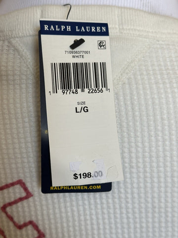 Polo Ralph Lauren Men’s Peace/Love Embroidered White Sweater Large NWT $198