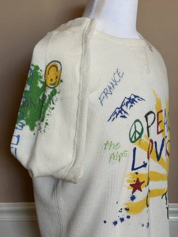 Polo Ralph Lauren Men’s Peace/Love Embroidered White Sweater Large NWT $198