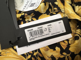 Versace Baroque Print Silk Pajama Pants Black/Gold 3 US 1005409 NWT $1325