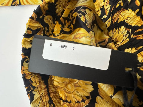 Versace Baroque Print Silk Pajama Pants Black/Gold 5 US 1005409 NWT $1325