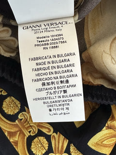 Versace Heritage Print Logo Womens Black/Gold Shorts 6 US (40) 1014394 NWT $1000