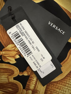 Versace Heritage Print Logo Womens Black/Gold Shorts 6 US (40) 1014394 NWT $1000