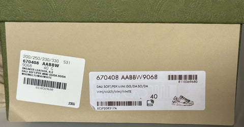 Gucci Women’s GG Dali Soft Sneakers White/Multicolor 10 US/40 Euro 670408 NIB