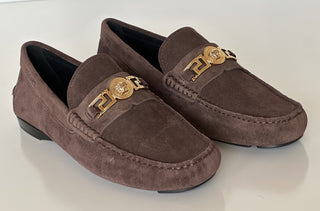 VERSACE Gold Medusa Men's Brown Suede Driver Shoes 8 US (41 Euro) 1009707 NIB