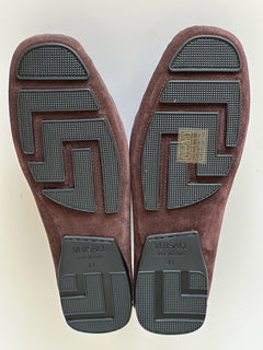 VERSACE Gold Medusa Men's Brown Suede Driver Shoes 8 US (41 Euro) 1009707 NIB