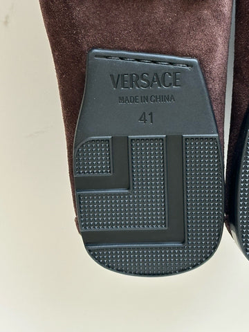 VERSACE Gold Medusa Men's Brown Suede Driver Shoes 8 US (41 Euro) 1009707 NIB