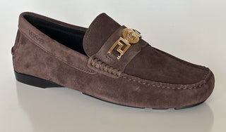 VERSACE Gold Medusa Men's Brown Suede Driver Shoes 8 US (41 Euro) 1009707 NIB