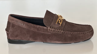 VERSACE Gold Medusa Men's Brown Suede Driver Shoes 8 US (41 Euro) 1009707 NIB