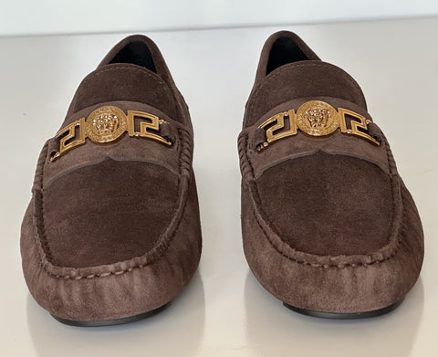 VERSACE Gold Medusa Men's Brown Suede Driver Shoes 8 US (41 Euro) 1009707 NIB