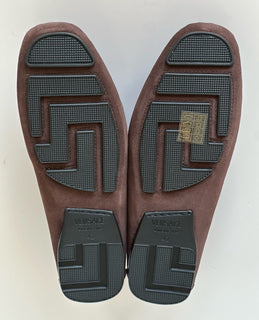 VERSACE Gold Medusa Men's Brown Suede Driver Shoes 9 US (42 Euro) 1009707 NIB