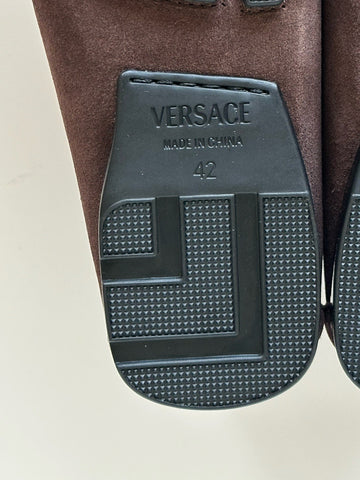 VERSACE Gold Medusa Men's Brown Suede Driver Shoes 9 US (42 Euro) 1009707 NIB