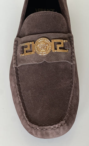 VERSACE Gold Medusa Men's Brown Suede Driver Shoes 9 US (42 Euro) 1009707 NIB