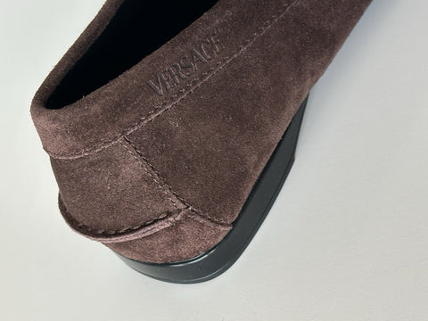 VERSACE Gold Medusa Men's Brown Suede Driver Shoes 9 US (42 Euro) 1009707 NIB