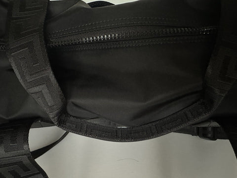 Versace Medusa Head & Greca Key Nylon Large Black Duffle Bag Italy 1015571 NWT