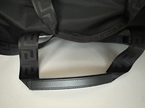 Versace Medusa Head & Greca Key Nylon Large Black Duffle Bag Italy 1015571 NWT