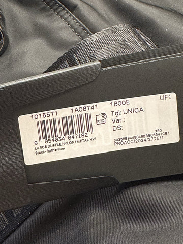 Versace Medusa Head & Greca Key Nylon Large Black Duffle Bag Italy 1015571 NWT