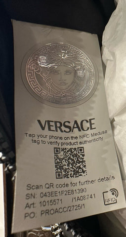 Versace Medusa Head & Greca Key Nylon Large Black Duffle Bag Italy 1015571 NWT
