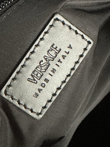 Versace Medusa Head & Greca Key Nylon Large Black Duffle Bag Italy 1015571 NWT