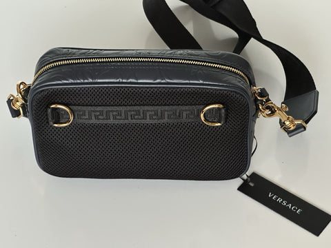 Versace Medusa Head Embossing Calf Leather Blue Crossbody Bag 1005464 IT NWT