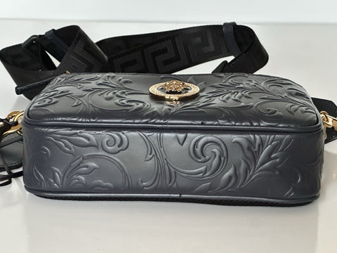 Versace Medusa Head Embossing Calf Leather Blue Crossbody Bag 1005464 IT NWT