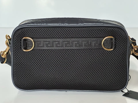 Versace Medusa Head Embossing Calf Leather Blue Crossbody Bag 1005464 IT NWT