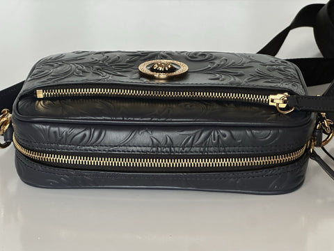 Versace Medusa Head Embossing Calf Leather Blue Crossbody Bag 1005464 IT NWT