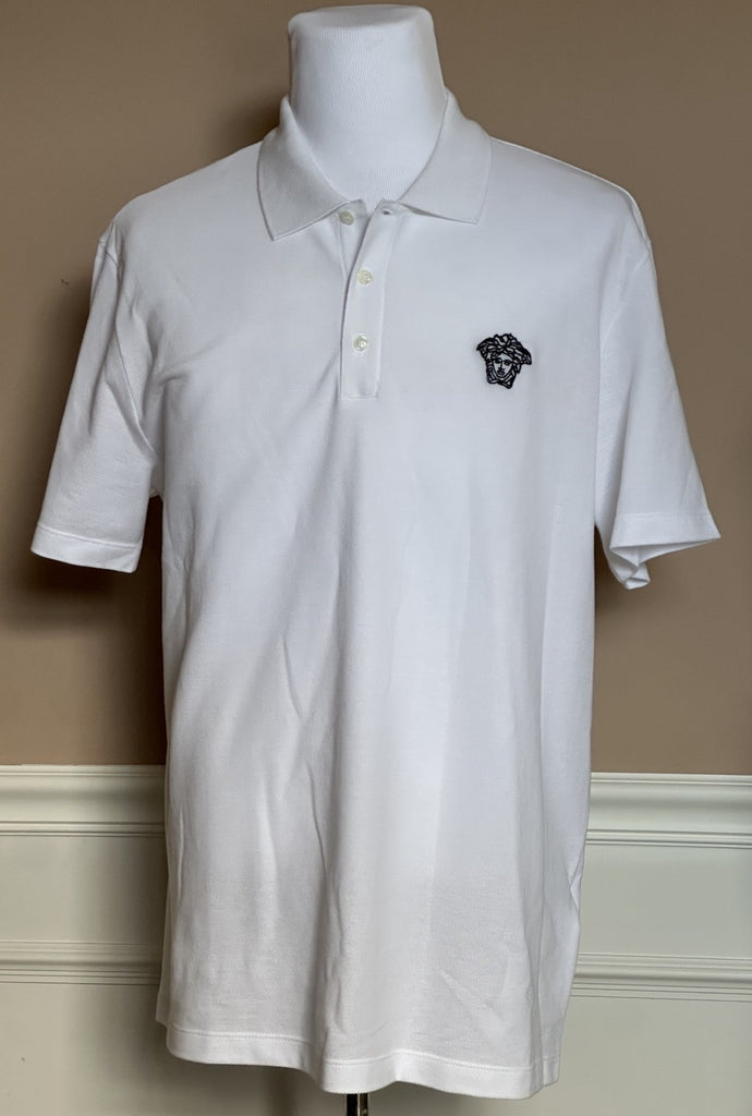 Versace Medusa White Piquet Cotton White Polo Shirt 3XL A89507S NWT $550