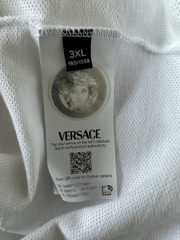 Versace Medusa White Piquet Cotton White Polo Shirt 3XL A89507S NWT $550