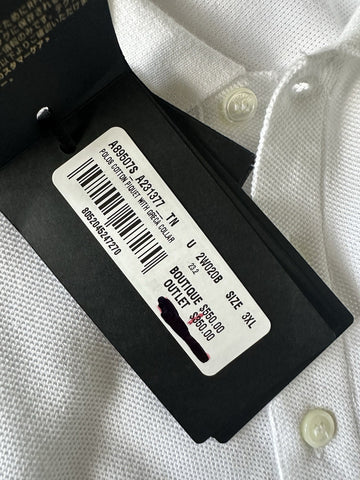 Versace Medusa White Piquet Cotton White Polo Shirt 3XL A89507S NWT $550