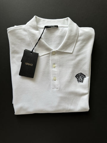 Versace Medusa White Piquet Cotton White Polo Shirt 3XL A89507S NWT $550