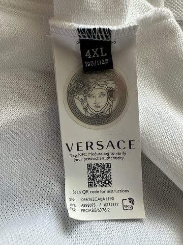 Versace Medusa White Piquet Cotton White Polo Shirt 4XL A89507S NWT $550