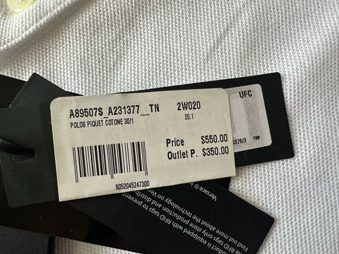 Versace Medusa White Piquet Cotton White Polo Shirt 4XL A89507S NWT $550