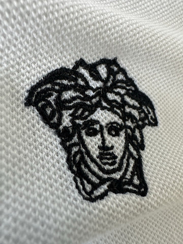 Versace Medusa White Piquet Cotton White Polo Shirt 4XL A89507S NWT $550