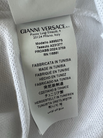 Versace Medusa White Piquet Cotton White Polo Shirt 4XL A89507S NWT $550