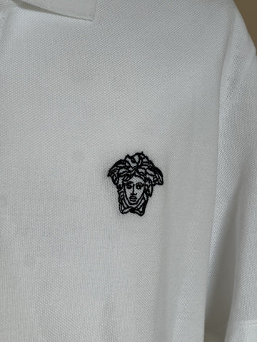 Versace Medusa White Piquet Cotton White Polo Shirt 5XL A89507S NWT $550