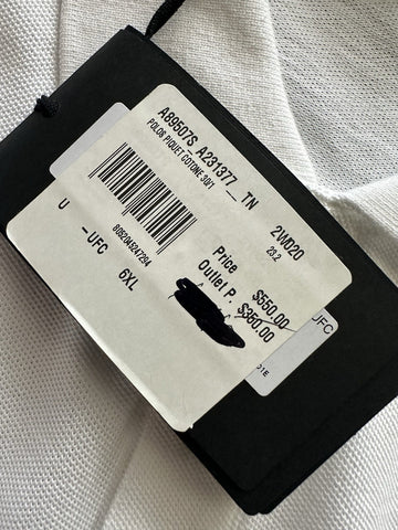 Versace Medusa White Piquet Cotton White Polo Shirt 6XL A89507S NWT $550