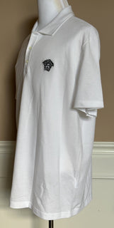 Versace Medusa White Piquet Cotton White Polo Shirt 6XL A89507S NWT $550