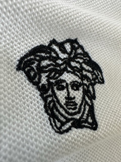 Versace Medusa White Piquet Cotton White Polo Shirt 6XL A89507S NWT $550