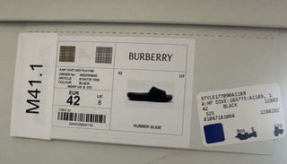 Burberry Dive Black Rubber Slide Sandals 9 US (42Euro) 8104718 IT NIB $370