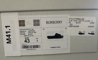 Burberry Dive Black Rubber Slide Sandals 10 US (43 Euro) 8104718 IT NIB $370