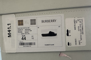 Burberry Dive Black Rubber Slide Sandals 11 US (44 Euro) 8104718 IT NIB $370