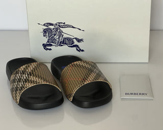 Burberry Women's Dive Sand IP Check Slide Sandals 8 US (38) 8102139 IT NIB $390