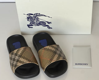 Burberry Women's Dive Sand IP Check Slide Sandals 8 US (38) 8102139 IT NIB $390