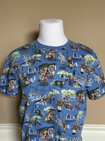 Polo Ralph Lauren Bear Logo Classic Fit T-Shirt Blue Medium NWT $69.50