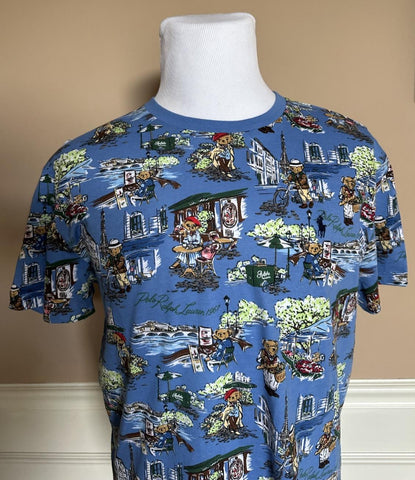 Polo Ralph Lauren Bear Logo Classic Fit T-Shirt Blue Medium NWT $69.50