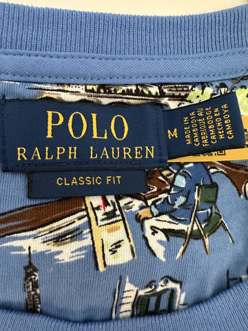 Polo Ralph Lauren Bear Logo Classic Fit T-Shirt Blue Medium NWT $69.50