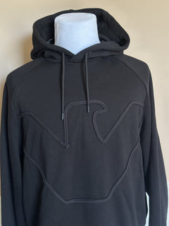 Emporio Armani Embroidered Men's Black Sweatshirt with Hoodie XL 7V1ME6 NWT $325